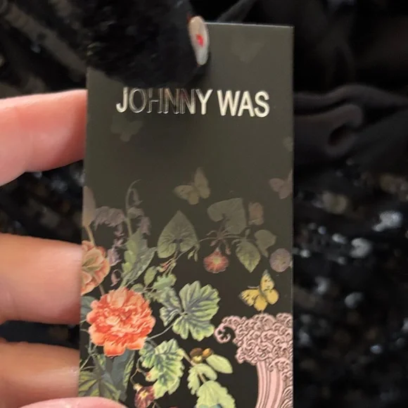 NWT Johnny Was Black Sequin Midi Dress - Picture 13 of 14